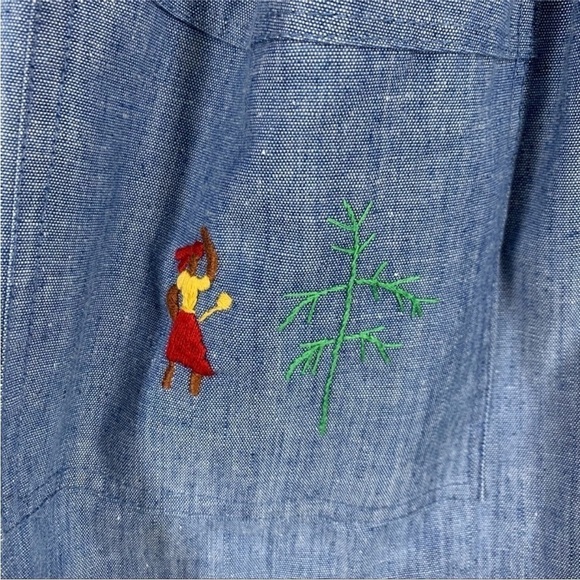 Vintage Handmade size Small Blue Embroidered Peasant MIDI Skirt - Picture 8 of 13